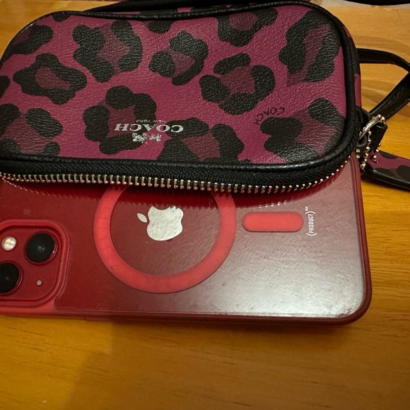 Small pink and black leopard Coach bag - Picture 9 of 9